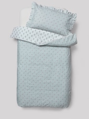 Sage Green Block Floral Printed Polycotton Duvet Cover and Pillowcase Bedding - Image 7 of 7