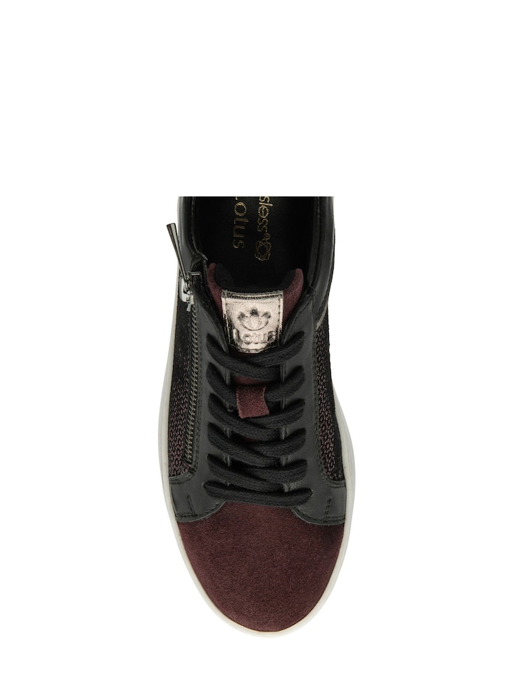 Lotus Black Leather Casual Zip-Up Trainers - Image 4 of 4
