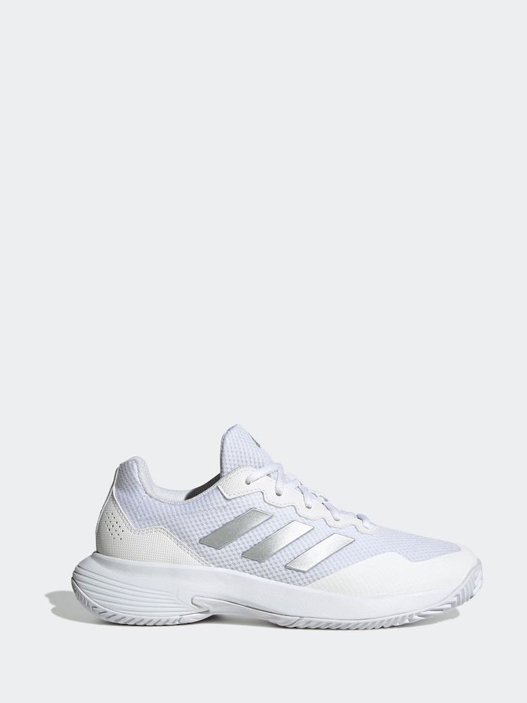 adidas White Gamecourt 2.0 Tennis Trainers - Image 1 of 9