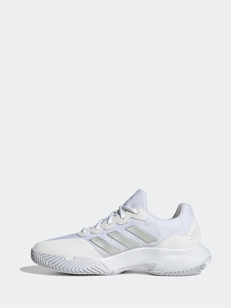 adidas White Gamecourt 2.0 Tennis Trainers - Image 2 of 9