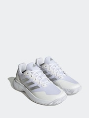 adidas White Gamecourt 2.0 Tennis Trainers - Image 3 of 9