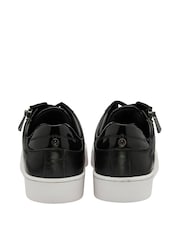 Lotus Black Chrome Leather Casual Zip-Up Trainers - Image 3 of 4