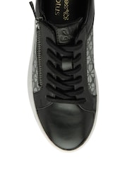 Lotus Black Chrome Leather Casual Zip-Up Trainers - Image 4 of 4