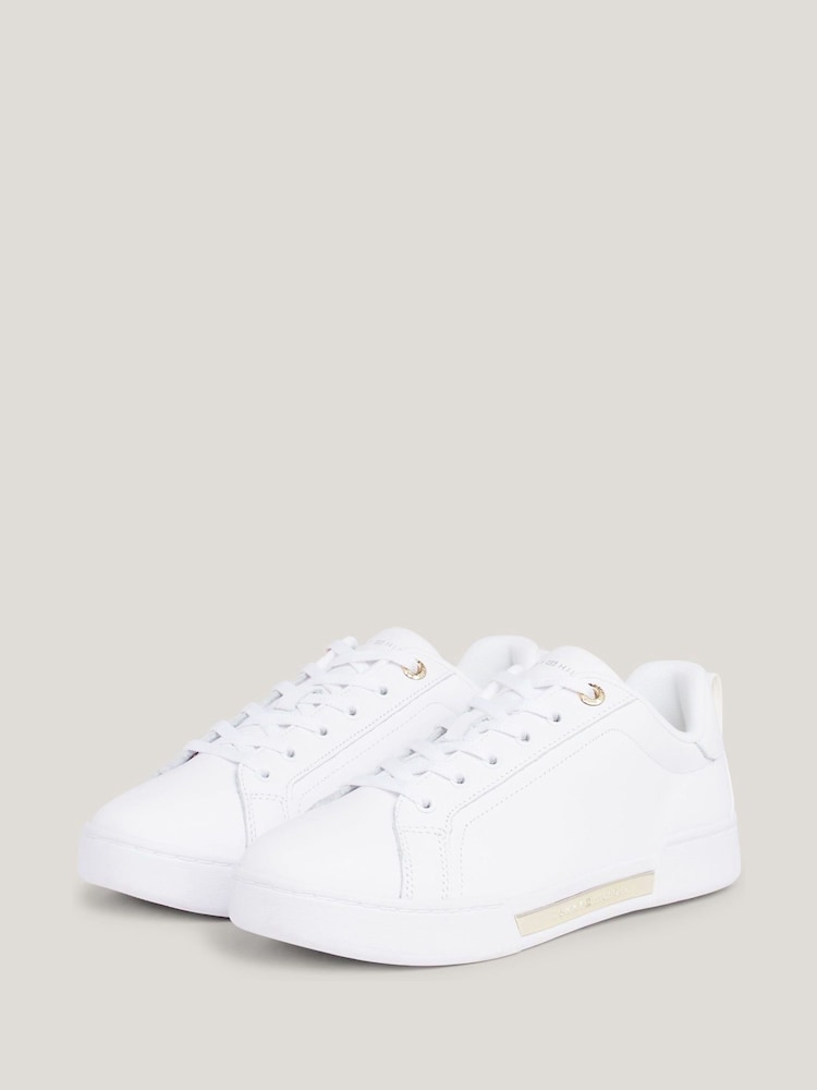Tommy Hilfiger White Chique Court Trainers - Image 3 of 7