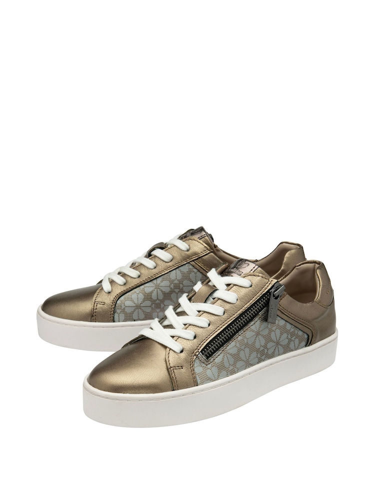 Lotus Metallic Leather Casual Zip-Up Trainers - Image 2 of 4