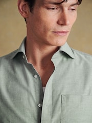 Barbour® Green Cotton Oxford 100% Cotton Shirt - Image 4 of 8