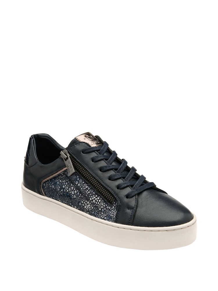 Lotus Blue Leather Casual Zip-Up Trainers - Image 1 of 4 Lotus Blue Leather Casual Zip-Up Trainers - Image 1 of 4
