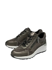 Lotus Grey Leather Casual Zip-Up Trainers - Image 2 of 4
