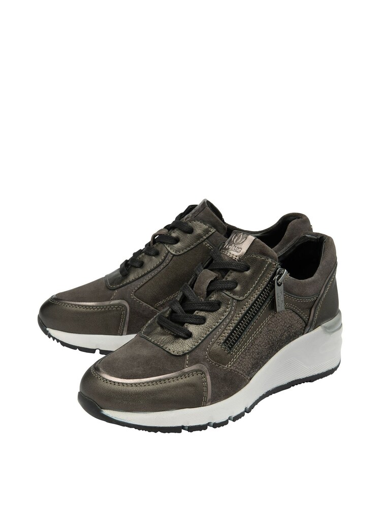 Lotus Grey Leather Casual Zip-Up Trainers - Image 2 of 4