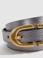 Reiss Silver Bailey Horseshoe Belt - Image 5 of 5