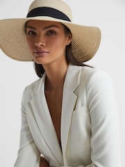 Reiss Natural Lexi Woven Wide Brim Hat - Image 2 of 5