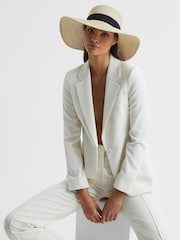 Reiss Natural Lexi Woven Wide Brim Hat - Image 3 of 5