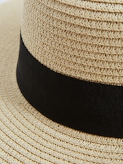 Reiss Natural Lexi Woven Wide Brim Hat - Image 4 of 5