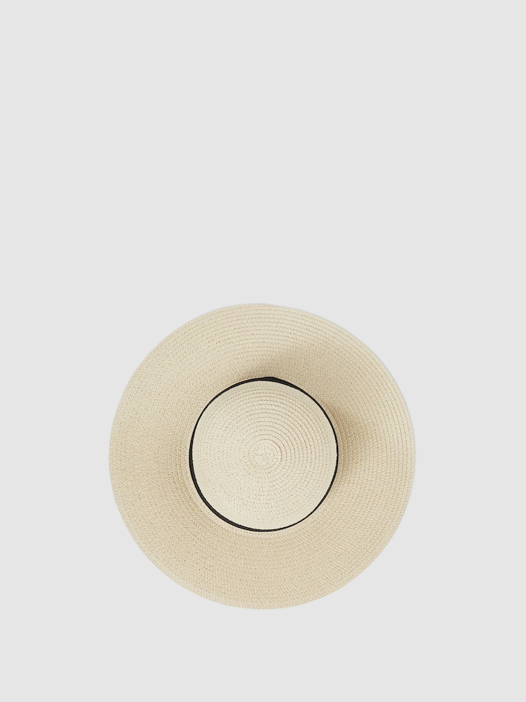 Reiss Natural Lexi Woven Wide Brim Hat - Image 5 of 5