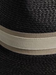 Reiss Black Georgina Raffia Wide Brim Sun Hat - Image 4 of 4