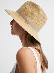 Reiss גReissי רפיה כובע שמש קצר שוליים - Image 2 of 4
