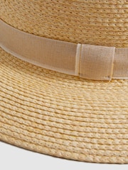 Reiss גReissי רפיה כובע שמש קצר שוליים - Image 4 of 4
