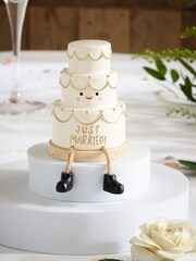 White Cake Wedding Ornament - Image 1 of 3