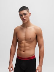 HUGO Red Stretch Cotton Boxer Briefs with Logo Waistbands 3 Pack - Image 3 of 7