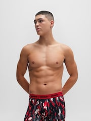 HUGO Red Stretch Cotton Boxer Briefs with Logo Waistbands 3 Pack - Image 4 of 7