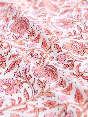 Red Linen Blend Printed Roll Sleeve Shirt - Image 8 of 9