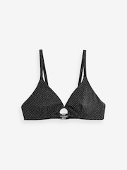 Black Sparkle Non Padded Underwired Bikini Top - Image 7 of 7
