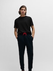HUGO Black Logo Tape Relaxed Fit Stretch Cotton T-Shirt - Image 2 of 5