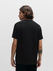 HUGO Black Logo Tape Relaxed Fit Stretch Cotton T-Shirt - Image 4 of 5