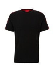 HUGO Black Logo Tape Relaxed Fit Stretch Cotton T-Shirt - Image 5 of 5
