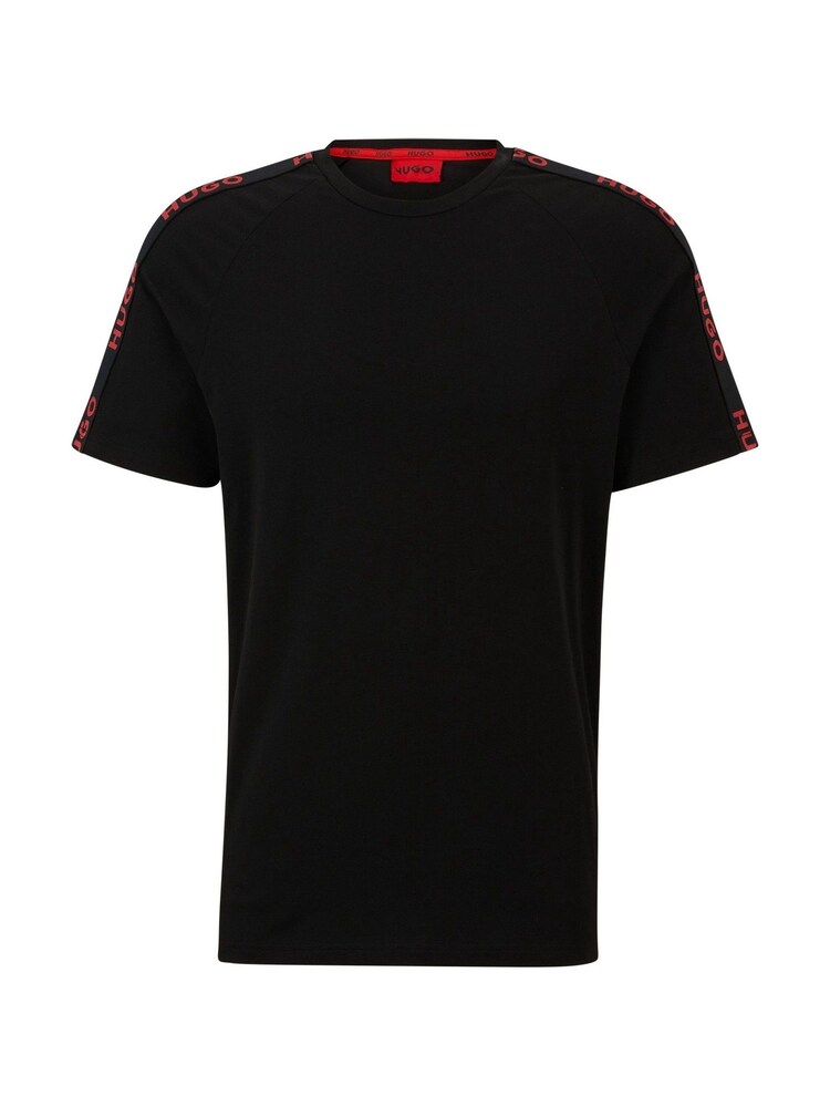 HUGO Black Logo Tape Relaxed Fit Stretch Cotton T-Shirt - Image 5 of 5