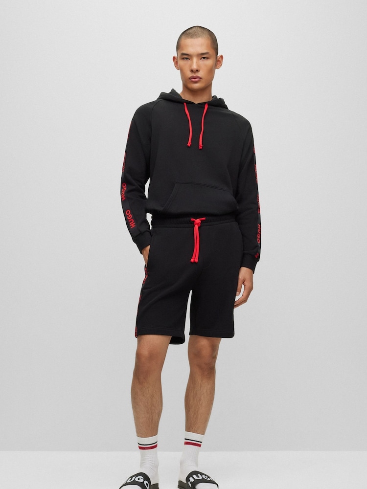 HUGO Black Tape Logo Terry 100% Cotton Jersey Shorts - Image 1 of 5