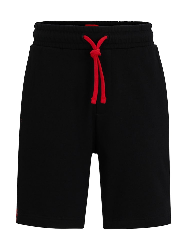 HUGO Black Tape Logo Terry 100% Cotton Jersey Shorts - Image 5 of 5