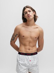 HUGO Green Cotton Boxers Shorts With Logo Waistbands 3 Pack - Image 4 of 6