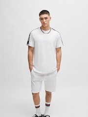 HUGO White Logo Tape Relaxed Fit Stretch Cotton T-Shirt - Image 2 of 5