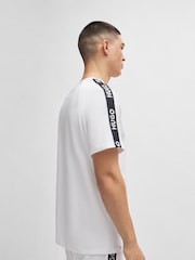HUGO White Logo Tape Relaxed Fit Stretch Cotton T-Shirt - Image 4 of 5