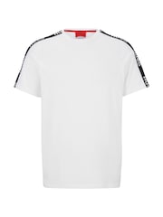 HUGO White Logo Tape Relaxed Fit Stretch Cotton T-Shirt - Image 5 of 5