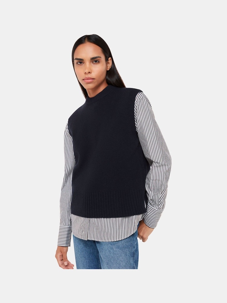 Whistles Blue Wool Sleeveless Tank - Image 1 of 8