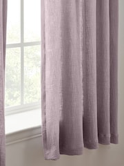 Lilac Purple 100% Cotton Crinkle Pencil Pleat Curtains - Image 4 of 5
