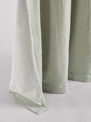 Sage Green 100% Cotton Crinkle Pencil Pleat Curtains - Image 7 of 7
