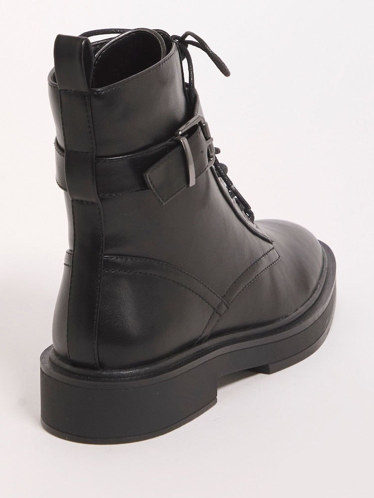 Simply Be Black Extra Wide Fit Classic Lace-Up Ankle Boots - Image 3 of 3