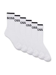 BOSS White Six-Pack of Ribbed Short Socks in a Cotton Blend - Image 1 of 5