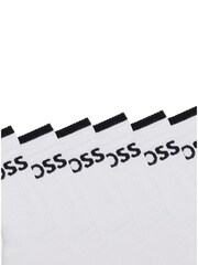 BOSS White Six-Pack of Ribbed Short Socks in a Cotton Blend - Image 5 of 5