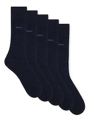 Blau - BOSS Socken aus Baumwollmix in regulärer Passform im 5er-Pack - Bild 1 von 3