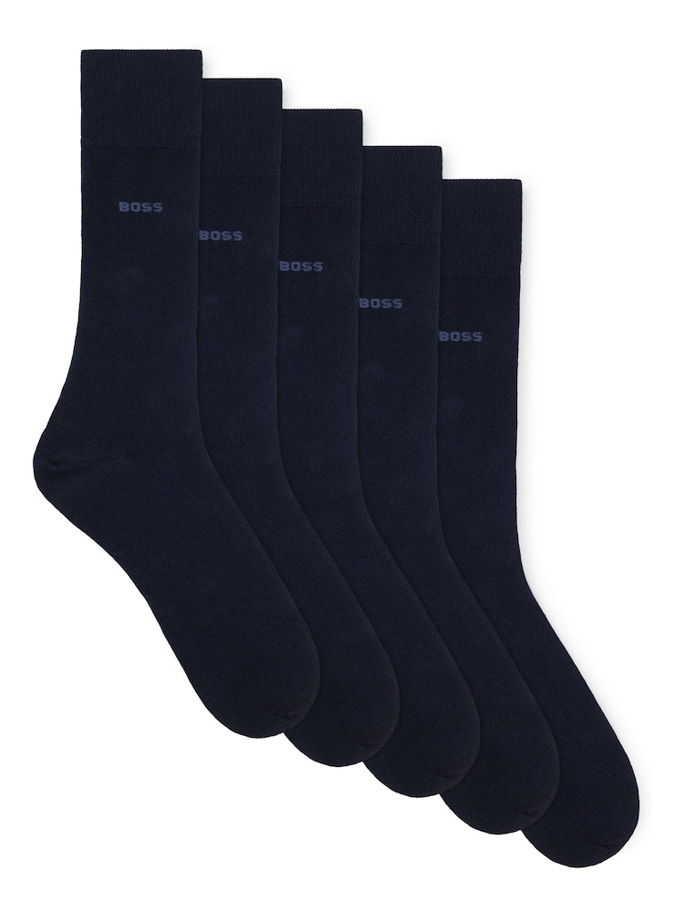 Blau - BOSS Socken aus Baumwollmix in regulärer Passform im 5er-Pack - Bild 1 von 3