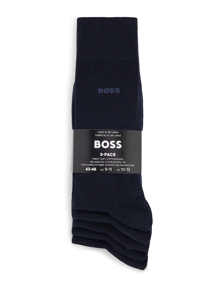Blau - BOSS Socken aus Baumwollmix in regulärer Passform im 5er-Pack - Bild 2 von 3