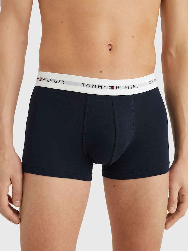 Azul/blanco - Tommy Hilfiger Blue Signature Essential Trunks 3 Pack - Imagen 2 de 4