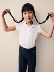 White Cotton Rich Scalloped Collar School Shirt (3-14yrs) - Image 1 of 9