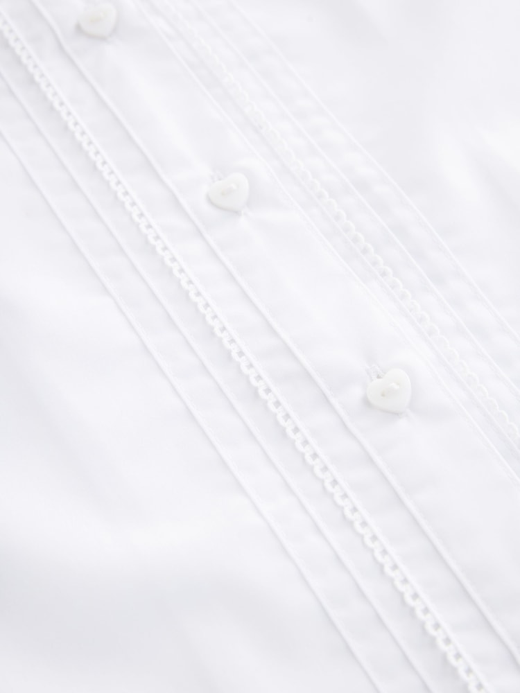 White Girls Cotton Rich Scalloped Collar School Shirt (3-14yrs) - Image 10 of 10
