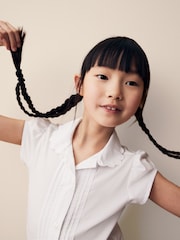 White Cotton Rich Scalloped Collar School Shirt (3-14yrs) - Image 2 of 9