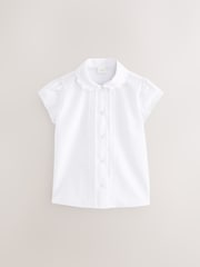 White Cotton Rich Scalloped Collar School Shirt (3-14yrs) - Image 6 of 9